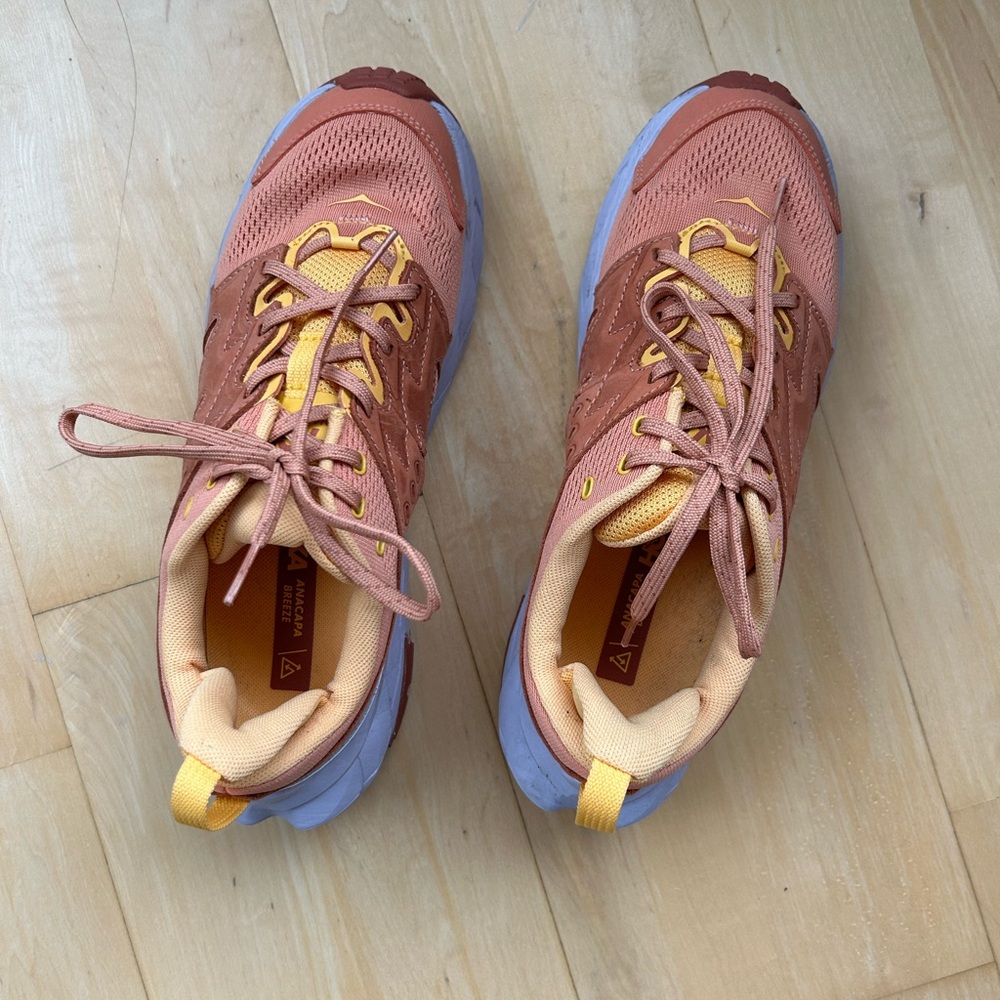 Hoka hiking shoe with Vibram soles